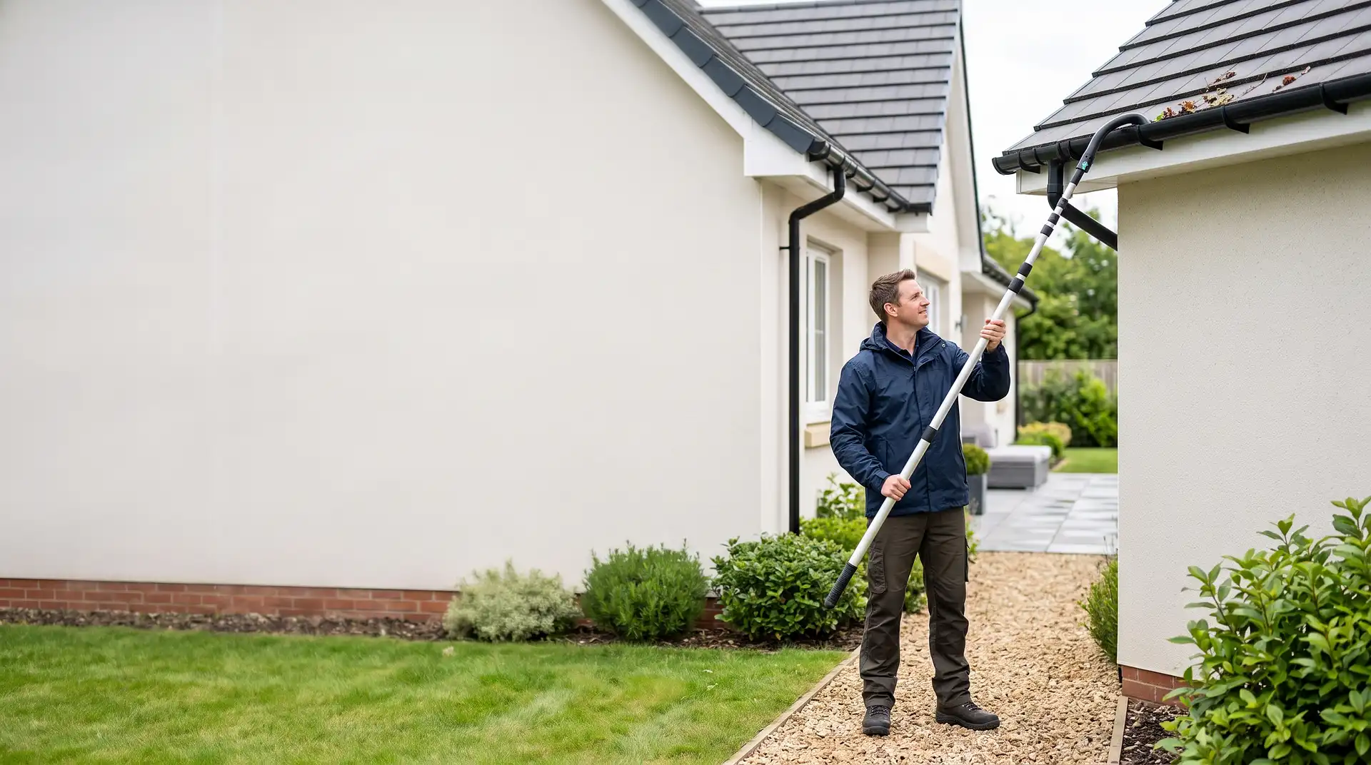 How to Clean House Gutters Without a Ladder
