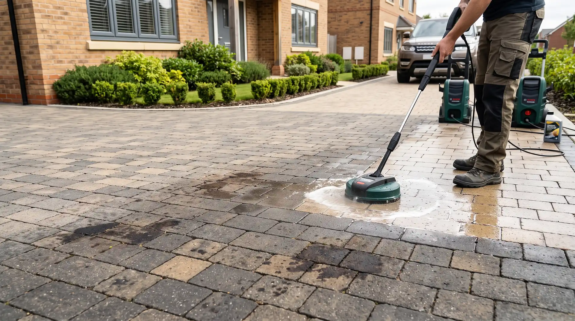 How to Clean Oil Spots on a Driveway