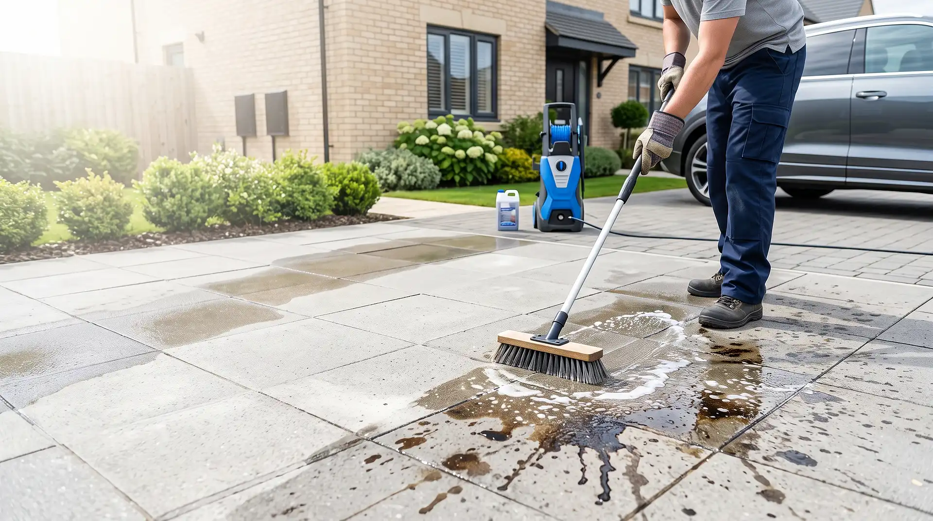 How to Remove Oil Drips From a Driveway