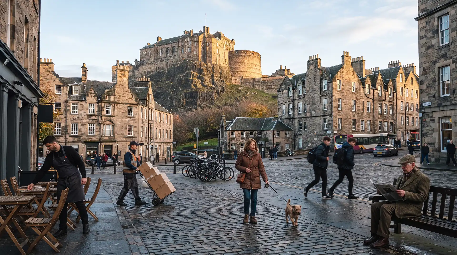 Edinburgh Castle from the Grassmarket (city landmark)